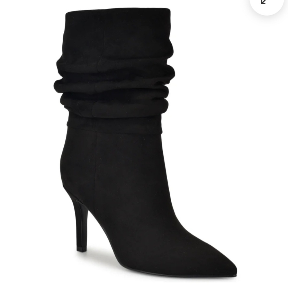 Nine West Black Slouch Heeled Booties